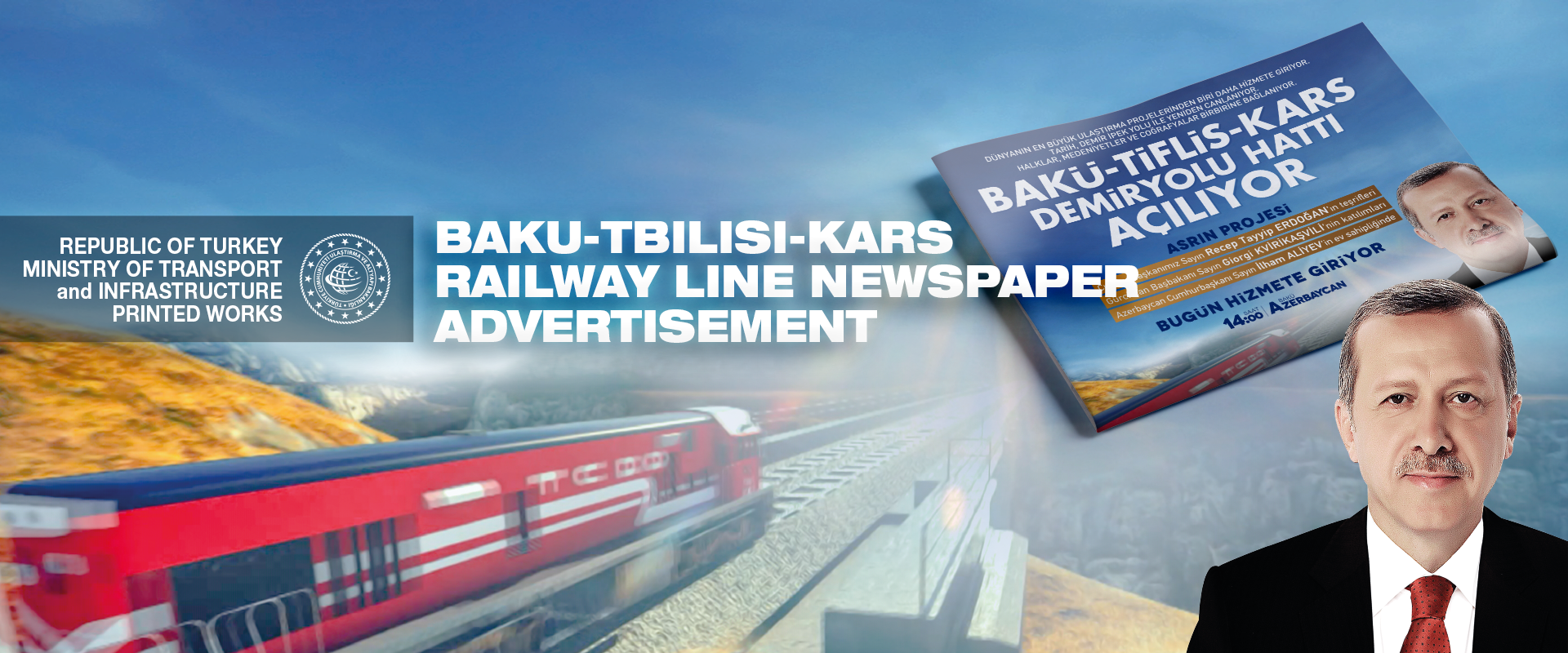Bakü-Tiflis-Kars Demiryolu Açılışı Gazete İlanı
